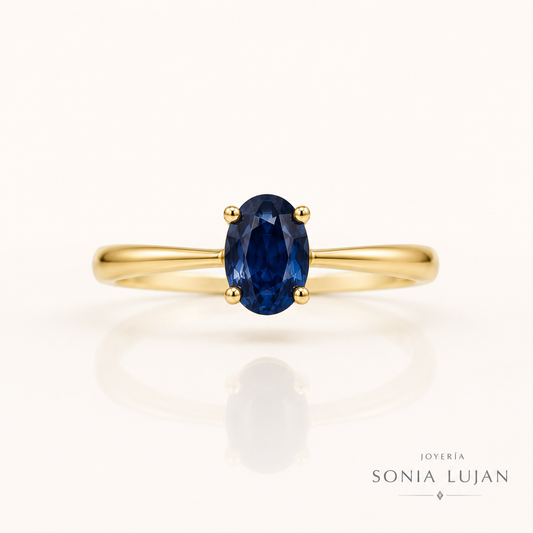 Safiro en oro 18k
